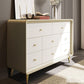 Classic Glam Horizontal Double Dresser Rubber Wood Storage Chest Dresser for Bedroom Clearhalo 'Bedroom Furniture' 'Dressers & Chests' 'dressers_chests' 'furn' 'furn_dressers_chests' 'Furniture' 1200x1200_7f37dfd0-9b84-40e1-9426-1bb095524a5d
