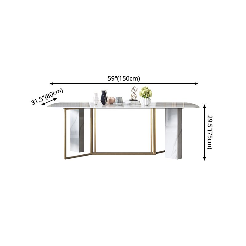 Traditional Luxury Dining Table Rectangle Sintered Stone White Dining Table for Dinning Room Clearhalo ' dining_table' 'Dining Tables & Seating' 'Dining Tables' 'furn' 'furn_dining_table' 'Furniture' 'furniture_dining_table' 'Kitchen & Dining Furniture' 'kitchen&dining_furn' 'kitchen' 'kitchen_dining_table' 1200x1200_7f38217f-2ad3-4fbf-9ab4-23f255ec332c