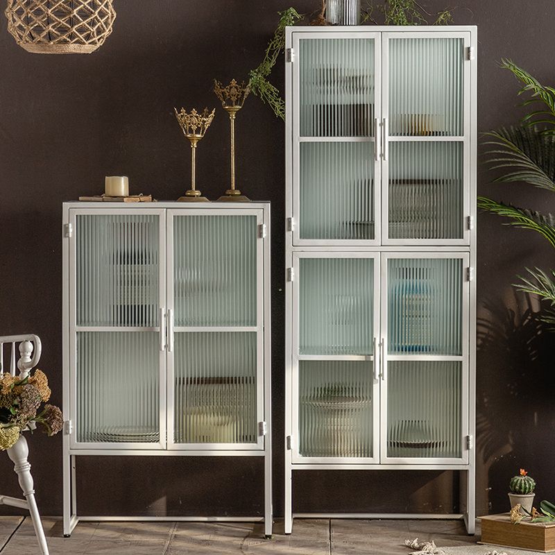 Porte di vetro contemporanee Credenza Metal Buffet Table per soggiorno