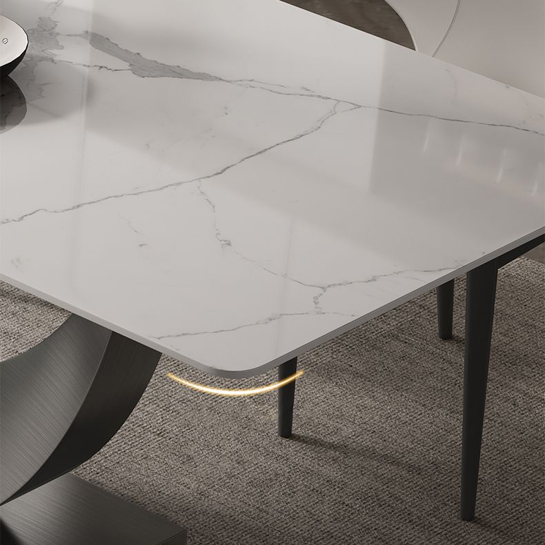 Designer Style Sintered Stone Dining Set Rectangle 1/4/5/7 Pieces Dining Table Set Clearhalo 'Dining Room Sets' 'Dining Tables & Seating' 'dining_room_set' 'furn' 'furn_dining_room_set' 'Furniture' 'furniture_dining_room_set' 'Kitchen & Dining Furniture' 1200x1200_7f38fefd-ae17-42f0-b842-018c82a250f9