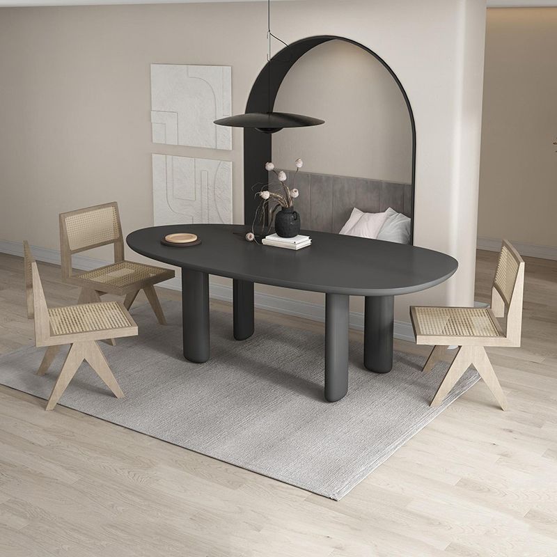 Modern gebogen kantoor bureau massief hout parsons zwart schrijfbureau