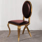 Glam Kitchen Dining Chair King Louis Back Upholstered Armless Side Chair