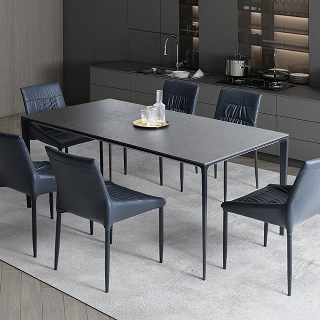 Modern Style Home Rectangular Sintered Stone Dining Table 4 Legs Table in Grey Clearhalo ' dining_table' 'Dining Tables & Seating' 'Dining Tables' 'furn' 'furn_dining_table' 'Furniture' 'furniture_dining_table' 'Kitchen & Dining Furniture' 'kitchen&dining_furn' 'kitchen' 'kitchen_dining_table' 1200x1200_7f3d8a58-5030-4755-91fc-44012bbe3689