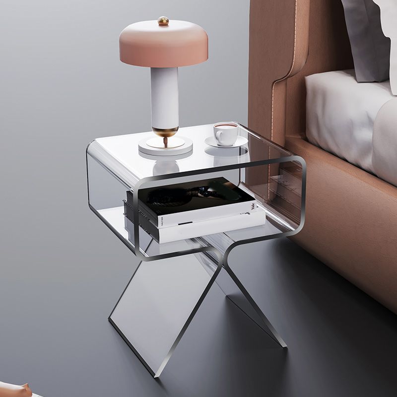11" Wide Glam Side Table Acrylic Accent Side Table for Bedroom Clearhalo 'Coffee & Accent Tables' 'End & Side Tables' 'end_side_tables' 'furn' 'furn_end_side_tables' 'Furniture' 'Living Room Furniture' 1200x1200_7f3d9bd2-a45c-4c38-a7e7-32c7da49e95f