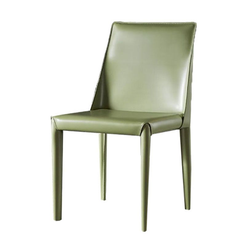 Modern Style Leather Dining Chairs Armless Solid Back Side Chairs for Kitchen Clearhalo ' kitchen&dining_furn' 'Dining Chairs' 'Dining Tables & Seating' 'dining_chair' 'furn' 'furn_dining_chair' 'Furniture' 'furniture_dining_chair' 'Kitchen & Dining Furniture' 'kitchen' 1200x1200_7f3dc9f9-8658-467b-bde5-39350e36b3ed