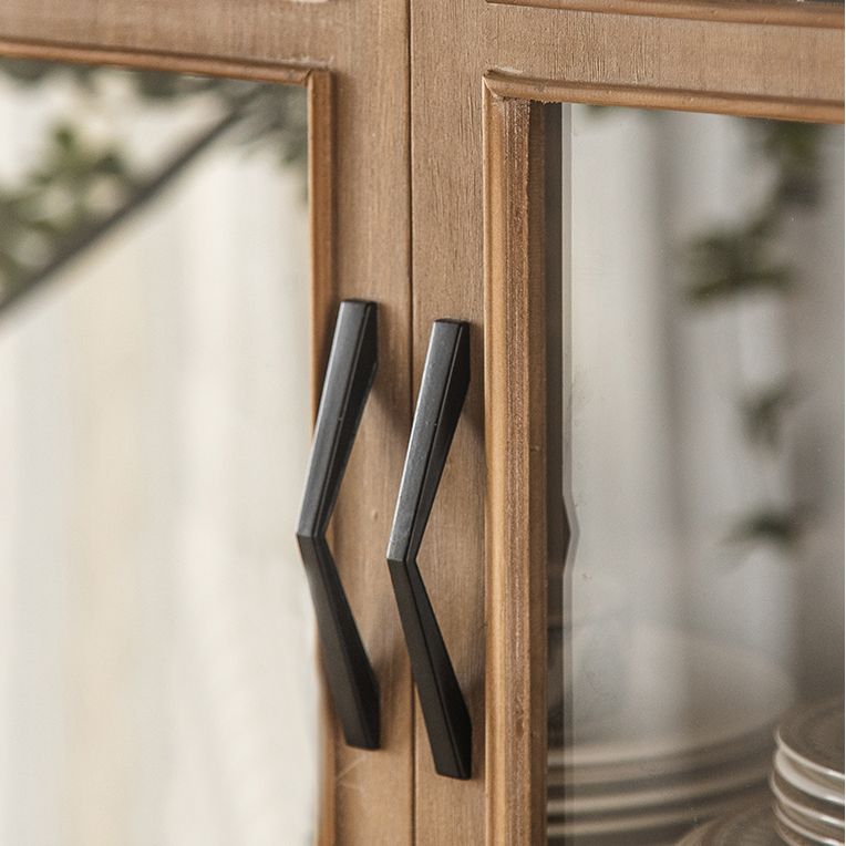 2-Door and 2-Drawer Accent Cabinet 69" Tall Solid Wood Glass Paned Storage Cabinet Clearhalo 'Cabinets & Chests' 'cabinets_chests' 'furn' 'furn_cabinets_chests' 'Furniture' 'Living Room Furniture' 1200x1200_7f3f27a8-4c67-4343-a8be-05d2490e1e3d