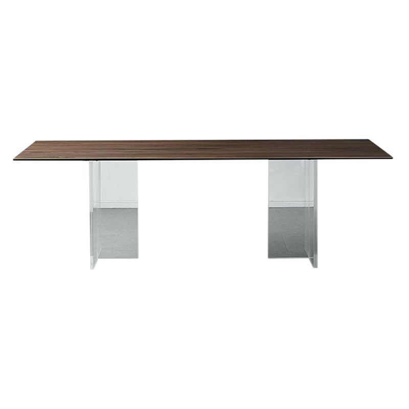 Rectangle Dining Table Acrylic Base Table for Kitchen Dining Room Clearhalo 'Dining Tables & Seating' 'Dining Tables' 'dining_table' 'furn' 'furn_dining_table' 'Furniture' 'Kitchen & Dining Furniture' 1200x1200_7f3fa50c-2993-4362-af32-249477a662b3