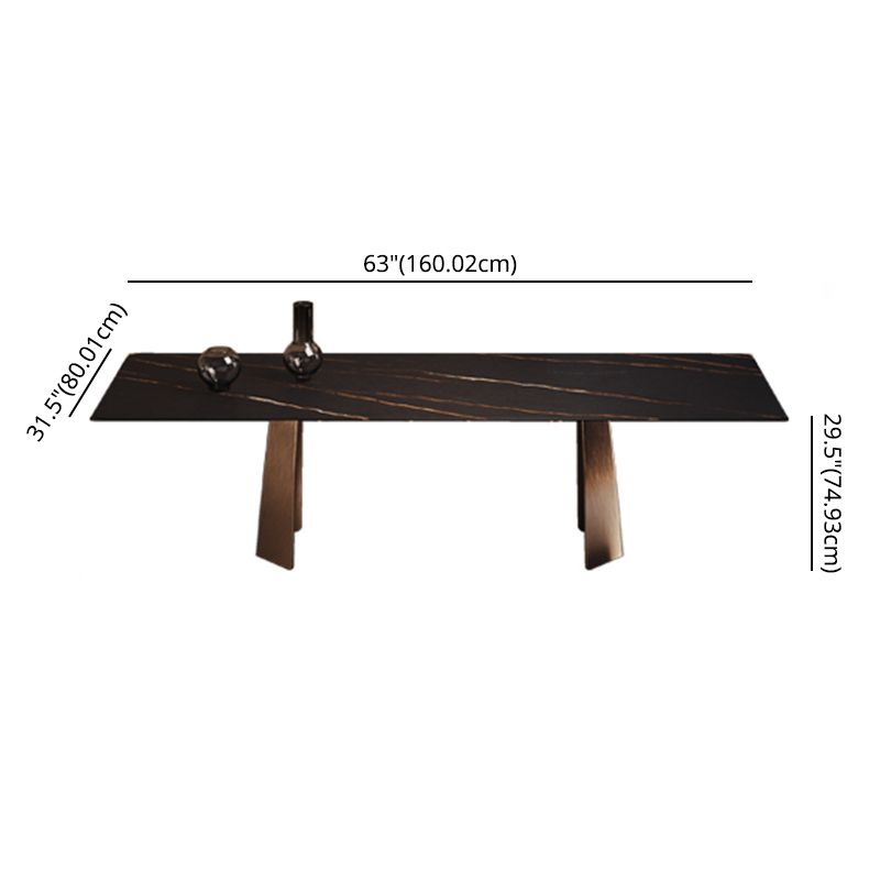 Minimalist Sintered Stone Dining Room Set with Rectangle Top and Metal Base Formal Table Set Clearhalo 'Dining Room Sets' 'Dining Tables & Seating' 'dining_room_set' 'furn' 'furn_dining_room_set' 'Furniture' 'furniture_dining_room_set' 'Kitchen & Dining Furniture' 'kitchen&dining_furn' 'kitchen' 1200x1200_7f448c36-998f-487e-8a6f-b000cc02740e