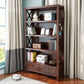 Standard Wooden Bookshelf Closed Back Contemporary Bookcase with Drawers