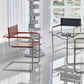 Contemporary Style Dining Arm Chair Metal Open Back Dining Chair