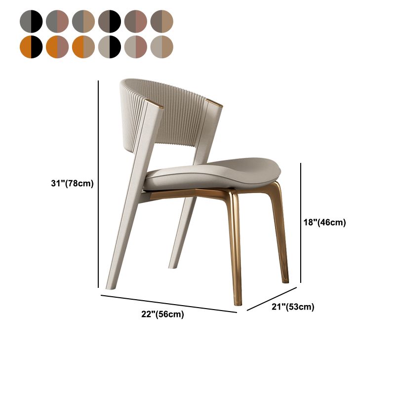 Modern Faux Leather Dining Chair Open Back Dining Side Furniture in Matte Finish Clearhalo 'Dining Chairs' 'Dining Tables & Seating' 'dining_chair' 'furn' 'furn_dining_chair' 'Furniture' 'Kitchen & Dining Furniture' 1200x1200_7f4715ac-635c-4e57-98a6-56eac789dd2a