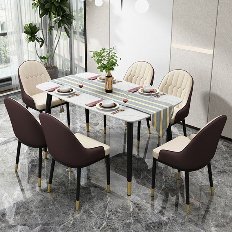 Scandinavian Style Upholstered Arm Chairs Solid Back Dining Side Chairs for Kitchen Clearhalo ' kitchen&dining_furn' 'Dining Chairs' 'Dining Tables & Seating' 'dining_chair' 'furn' 'furn_dining_chair' 'Furniture' 'furniture_dining_chair' 'Kitchen & Dining Furniture' 'kitchen' 1200x1200_7f485ba6-7bbb-4222-a422-2e9b81617fa5