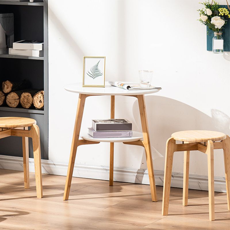 Tavolino contemporaneo a 3 gambe con tavolino a doppio livello