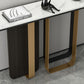 Glam Rectangle Console Accent Table with Stainless Steel Bracket for Hall Clearhalo 'Console Tables' 'console_tables' 'Entry & Mudroom Furniture' 'furn' 'furn_console_tables' 'Furniture' 1200x1200_7f4a341e-31c0-4bdc-a24e-963c1f708b93