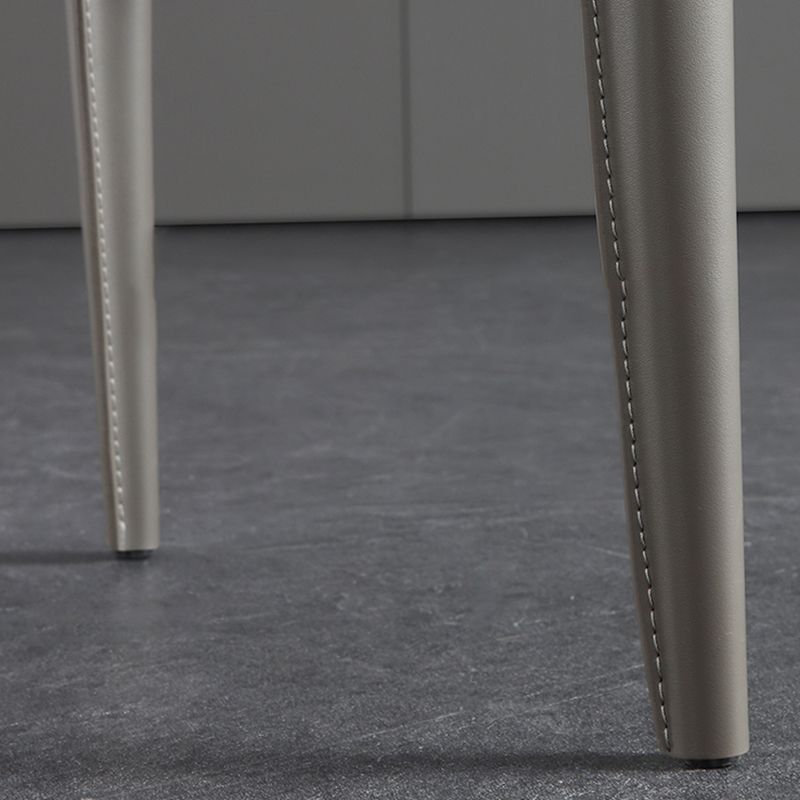 Contemporary Leather Armless Dining Chair Metal Dining Room Chairs Clearhalo ' kitchen&dining_furn' 'Dining Chairs' 'Dining Tables & Seating' 'dining_chair' 'furn' 'furn_dining_chair' 'Furniture' 'furniture_dining_chair' 'Kitchen & Dining Furniture' 'kitchen' 1200x1200_7f4d08cc-da98-4623-b18a-9a9f681fc15f