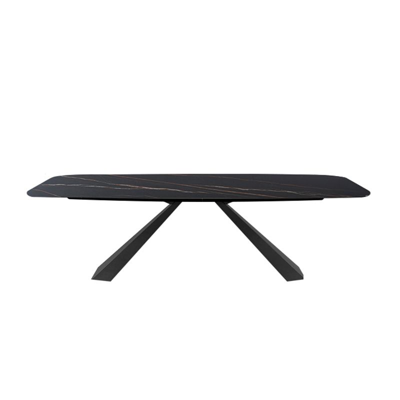 Ensemble de table en pierre fritté du rectangle moderne 1/4 pièces ensemble de restauration