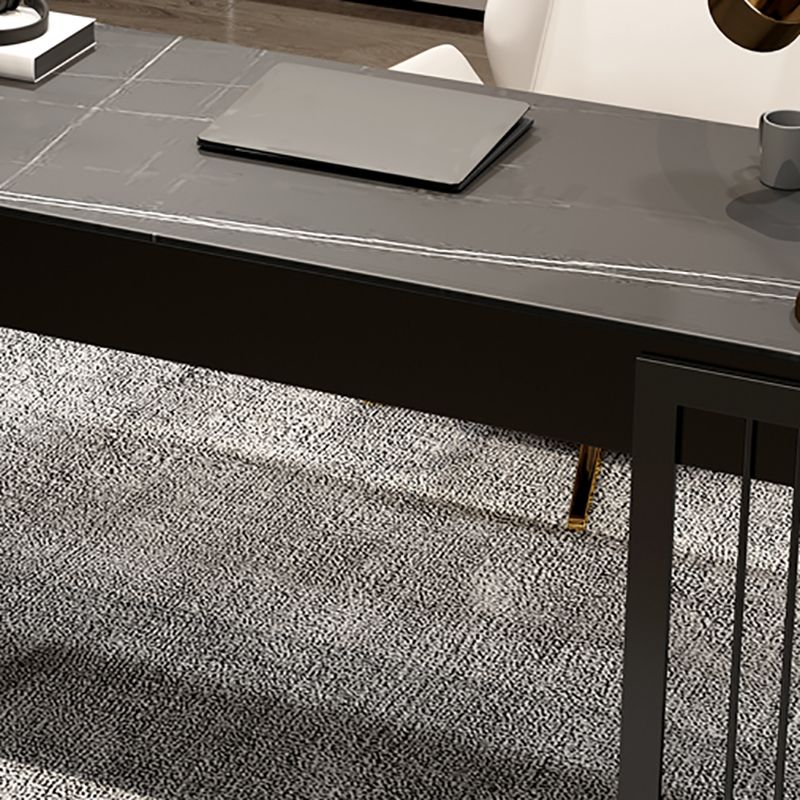 Bureau de bureau en pierre et métal avec un tiroir Courbe d'écriture pour chambre à coucher