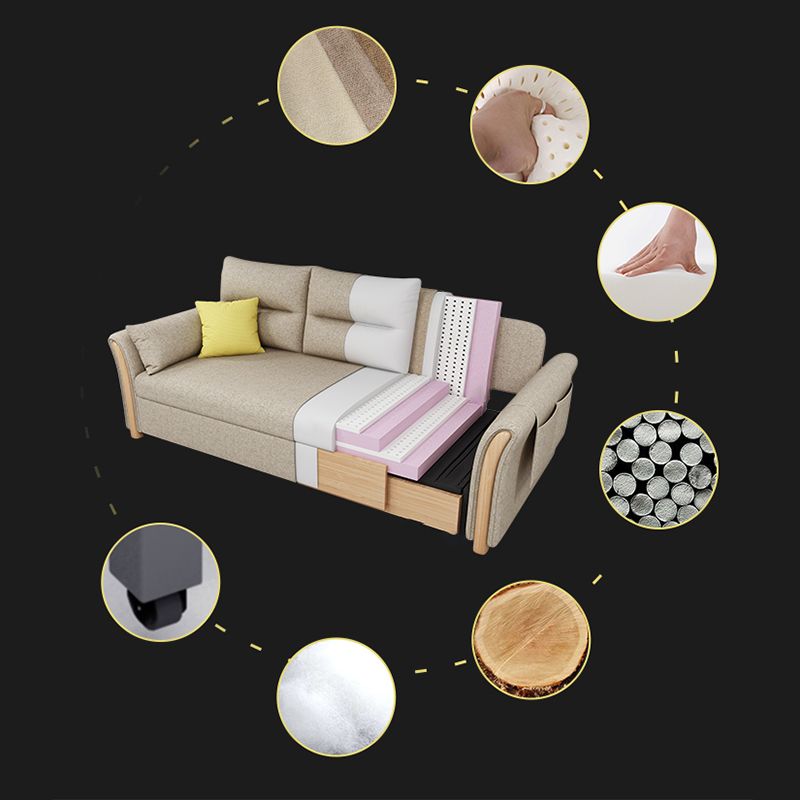 Convertibile divano di divano di divano di divano di divano di divani a fusione di cotone a braccio svasato contemporaneo