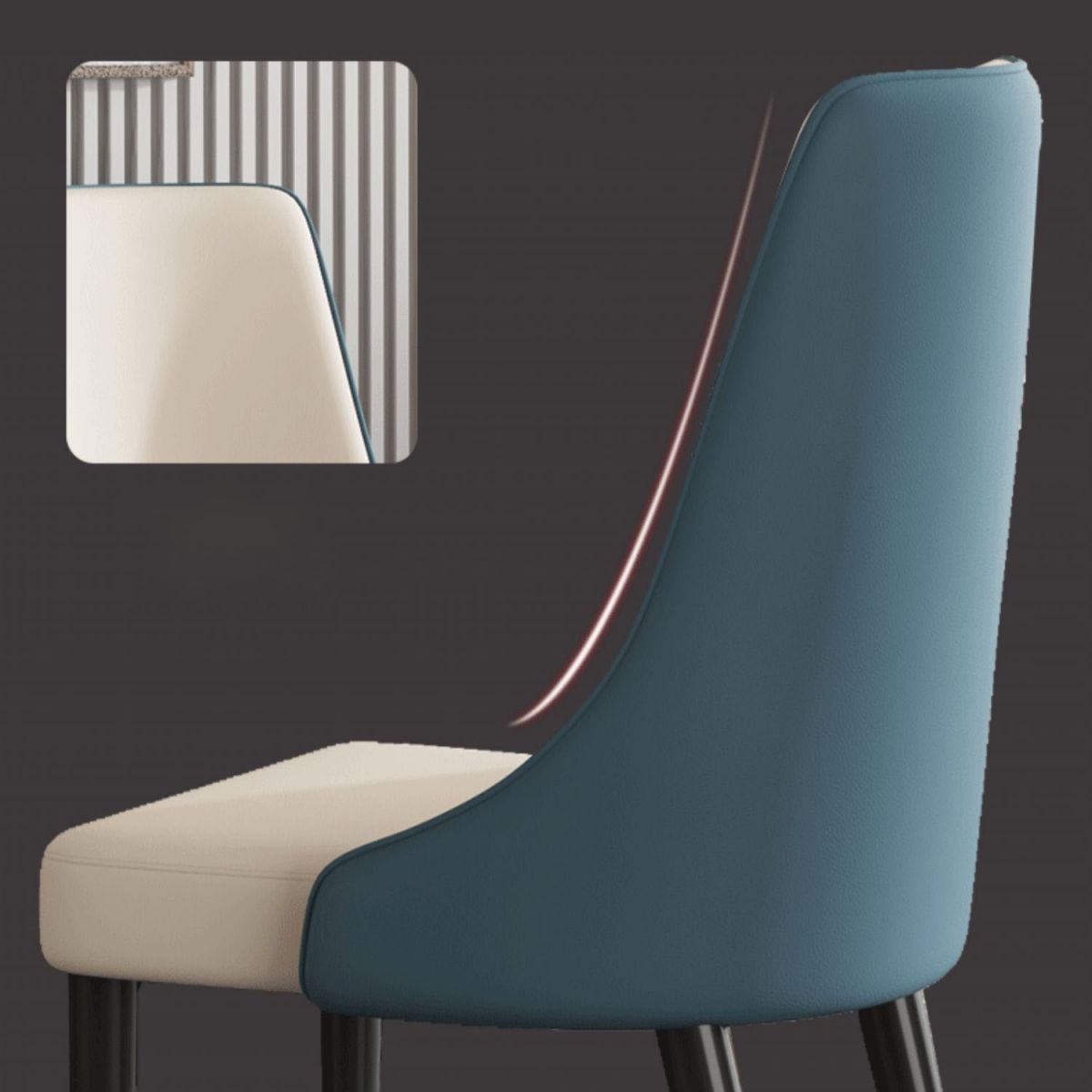 キッチンのマット仕上げのグラムフェイクレザーダイニングチェアパーソンズチェア