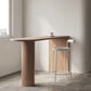 Wood Bar Dining Table Modern Bar Table with Double Pedestal for Kitchen