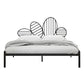 Letto a frame aperto di ferro con testiera e gambe in metallo letto glam 43.3 "h
