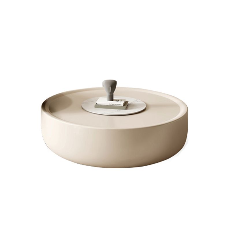 Contemporary Coffee Table Round Wooden Drum Coffee Cocktail Table