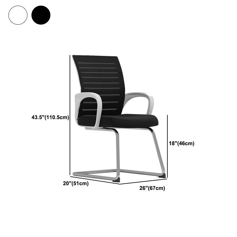 Black Mid Back Office Chair Black Cushion Arm Included Chair Clearhalo 'furn' 'furn_office_chair' 'Furniture' 'Office Chairs' 'Office Furniture' 'office_chair' 1200x1200_7f560fcf-7d73-40ee-ba3c-d6f8a782b5a6