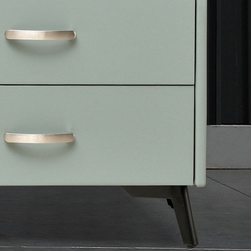 18 '' tavolo da notte in legno massello alto 2-disegno in pelle finta