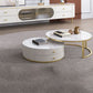 Table basse ronde en ardoise Ensemble de tables basses gigognes Glam avec tiroirs