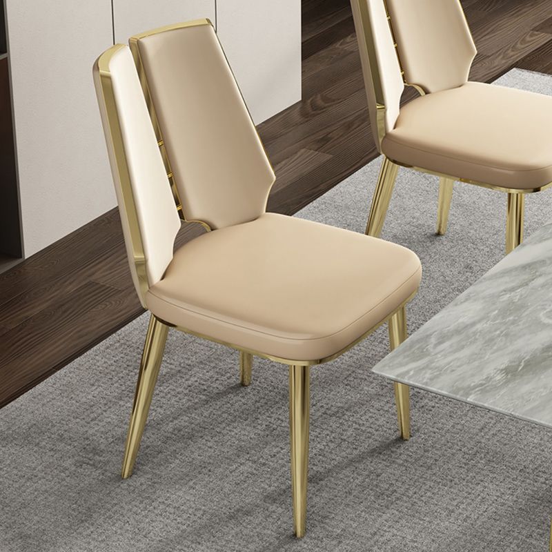 Gestoffeerde en metalen eigentijdse armloze dineren en accentstoelen