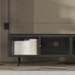 Industrial Glass and Metal TV Media Stand 4 Doors TV Stand Console Clearhalo 'furn' 'furn_tv_stands_entertainment_centers' 'Furniture' 'Living Room Furniture' 'TV Stands & Entertainment Centers' 'TV Stands & Media Storage Furniture' 'tv_stands_entertainment_centers' 1200x1200_7f584619-9ba8-48d4-aa5b-32a2f8475a74
