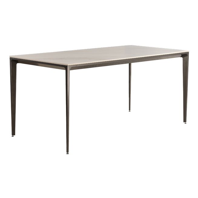 Contemporary Sintered Stone Dining Table 4 Legs Rectangular Table in White Clearhalo ' dining_table' 'Dining Tables & Seating' 'Dining Tables' 'furn' 'furn_dining_table' 'Furniture' 'furniture_dining_table' 'Kitchen & Dining Furniture' 'kitchen&dining_furn' 'kitchen' 'kitchen_dining_table' 1200x1200_7f59ba97-6c11-4fd7-b8cc-5aa47dc3b3f2