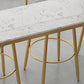 Glam Rectangle Stone Bar Table Indoor Iron Bar Table with Trestle Pedestal, Only Table Clearhalo 'Bar Furniture' 'Bar Tables' 'bar_tables' 'furn' 'furn_bar_tables' 'Furniture' 'furniture_bar_tables' 'Kitchen & Dining Furniture' 1200x1200_7f5af537-3302-4fa3-9c45-2212e10f361f
