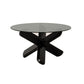 Round 1 Single Coffee Table Tempered Glass Top 3 Legs Wood Cocktail Table Clearhalo 'Coffee & Accent Tables' 'Coffee Tables' 'coffee_tables' 'furn' 'furn_coffee_tables' 'Furniture' 'Living Room Furniture' 1200x1200_7f5c0c2f-5a71-4670-8e52-a3612f658cd1