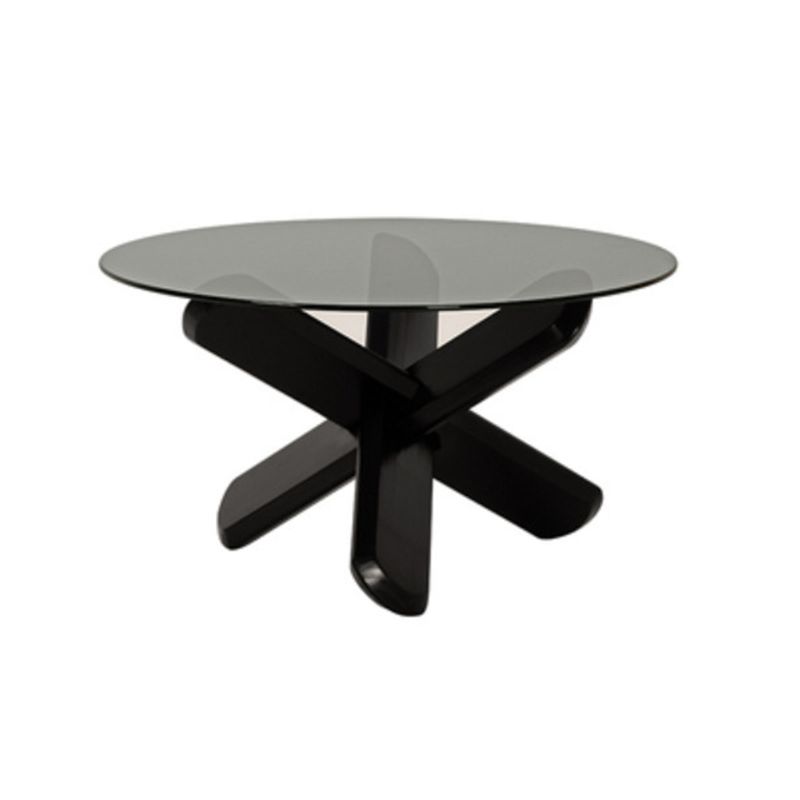 Round 1 Single Coffee Table Tempered Glass Top 3 Legs Wood Cocktail Table Clearhalo 'Coffee & Accent Tables' 'Coffee Tables' 'coffee_tables' 'furn' 'furn_coffee_tables' 'Furniture' 'Living Room Furniture' 1200x1200_7f5c0c2f-5a71-4670-8e52-a3612f658cd1