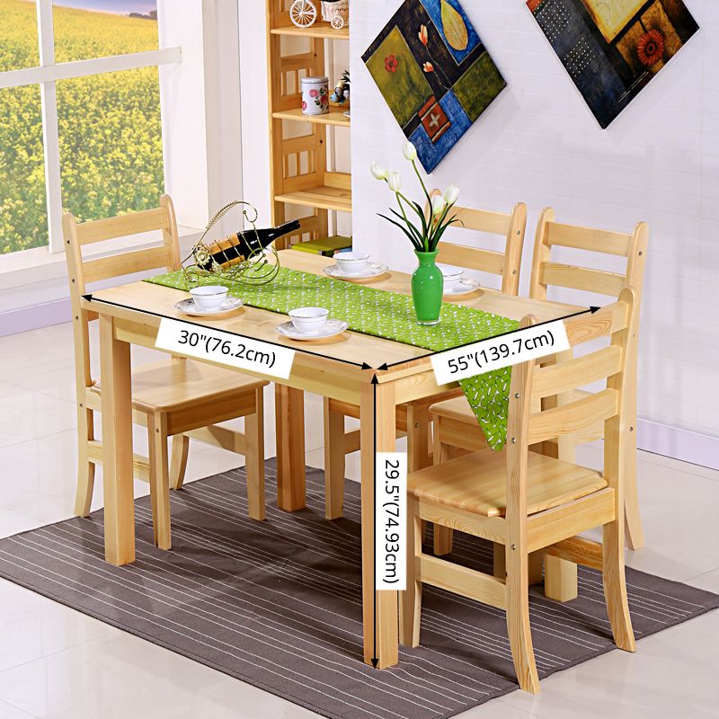Modern Style Solid Wood Slate Dining Table Set Rectangular Formal Table with 4 Legs Base Clearhalo 'Dining Room Sets' 'Dining Tables & Seating' 'dining_room_set' 'furn' 'furn_dining_room_set' 'Furniture' 'furniture_dining_room_set' 'Kitchen & Dining Furniture' 'kitchen&dining_furn' 'kitchen' 1200x1200_7f5c2e4b-4818-4205-af34-0e7b86f86aae