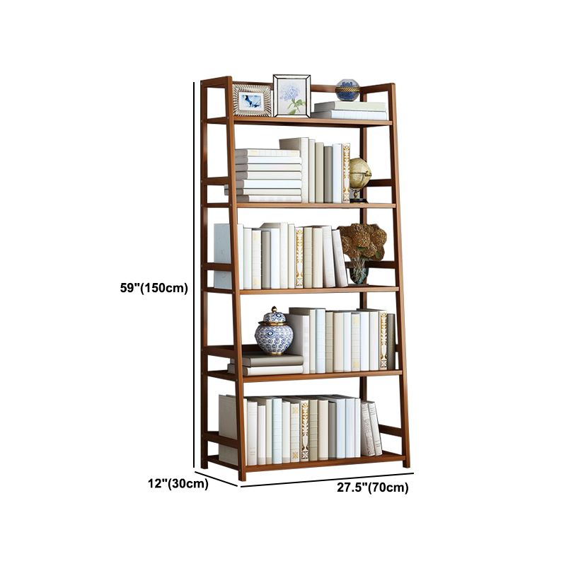 Contemporary Brown Bamboo Shelf Bookcase Open Bookcase for Study Room Clearhalo 'Bookcases' 'furn' 'furn_bookcases' 'Furniture' 'Office Furniture' 1200x1200_7f5c47fc-51e5-4f3f-8241-53150f98a2d5