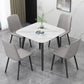 Industrial Style Home Sintered Stone Dining Table Square Shape Table with 4 Legs Base Clearhalo ' dining_table' 'Dining Tables & Seating' 'Dining Tables' 'furn' 'furn_dining_table' 'Furniture' 'furniture_dining_table' 'Kitchen & Dining Furniture' 'kitchen&dining_furn' 'kitchen' 'kitchen_dining_table' 1200x1200_7f602f8c-896a-498e-8ab5-b648be3bf8b9