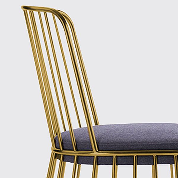 Glam Metal Dining Room Chair Windsor Back Side Chair for Home Use