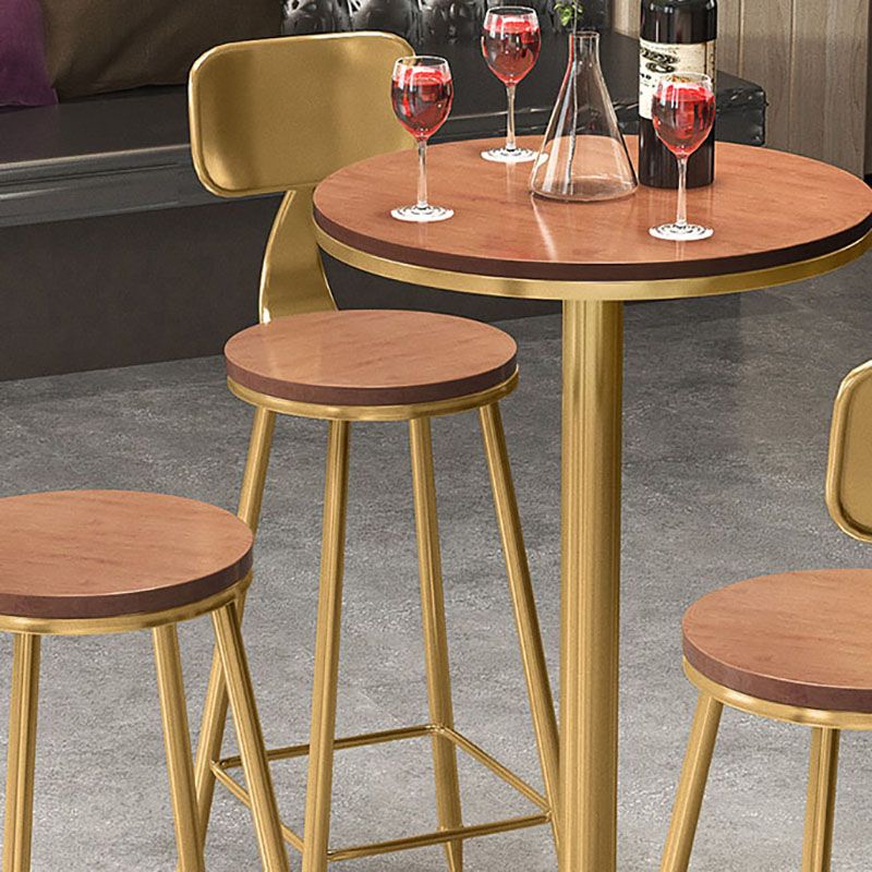 Glam Style Iron Bar Table Round Top Indoor Pedestal Bistro Table - 21"W x 41"H Clearhalo 'Bar Furniture' 'Bar Tables' 'bar_tables' 'furn' 'furn_bar_tables' 'Furniture' 'furniture_bar_tables' 'Kitchen & Dining Furniture' 'kitchen&dining_furn' 'kitchen' 1200x1200_7f61b8b3-d46e-465d-a869-fb09ef9061d5