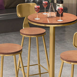 Glam Style Iron Bar Table Round Top Indoor Pedestal Bistro Table - 21"W x 41"H Clearhalo 'Bar Furniture' 'Bar Tables' 'bar_tables' 'furn' 'furn_bar_tables' 'Furniture' 'furniture_bar_tables' 'Kitchen & Dining Furniture' 'kitchen&dining_furn' 'kitchen' 1200x1200_7f61b8b3-d46e-465d-a869-fb09ef9061d5
