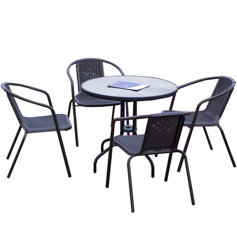 Round Shape Minimalist Style Dining Table Transparent Fixed Table of Glass Clearhalo ' dining_table' 'Dining Tables & Seating' 'Dining Tables' 'furn' 'furn_dining_table' 'Furniture' 'furniture_dining_table' 'Kitchen & Dining Furniture' 'kitchen&dining_furn' 'kitchen' 'kitchen_dining_table' 1200x1200_7f61f5f9-c37d-4b85-9082-d508b49aeeed
