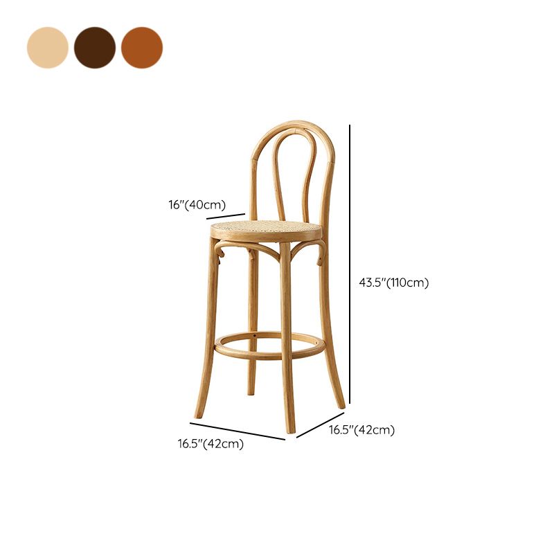 Contemporary Wood Bar Stool Armless Round Rattan Seat for Living Room Clearhalo 'Bar Furniture' 'Bar Stools' 'bar_stools' 'furn' 'furn_bar_stools' 'Furniture' 'Kitchen & Dining Furniture' 1200x1200_7f64ab08-c883-44eb-827f-924ed71f8f64
