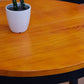 Industrial Style Black Iron Bar Table Wood Brown Top Bistro Table with Pedestal Clearhalo 'Bar Furniture' 'Bar Tables' 'bar_tables' 'furn' 'furn_bar_tables' 'Furniture' 'furniture_bar_tables' 'Kitchen & Dining Furniture' 1200x1200_7f652a2b-b4fa-4ab1-bcea-e2f31412c6f9