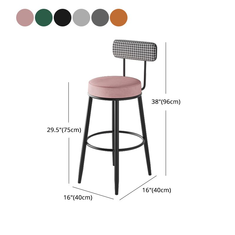 Black Metal Nordic Barstool Low Back Indoor Tall Stool with Upholstered Seat Clearhalo 'Bar Furniture' 'Bar Stools' 'bar_stools' 'furn' 'furn_bar_stools' 'furniture_bar_stools' 'Kitchen & Dining Furniture' 'kitchen&dining_furn' 'kitchen' 'kitchen_furn' Furniture' 1200x1200_7f65f484-00eb-4f25-bdd3-c741a2b2371f