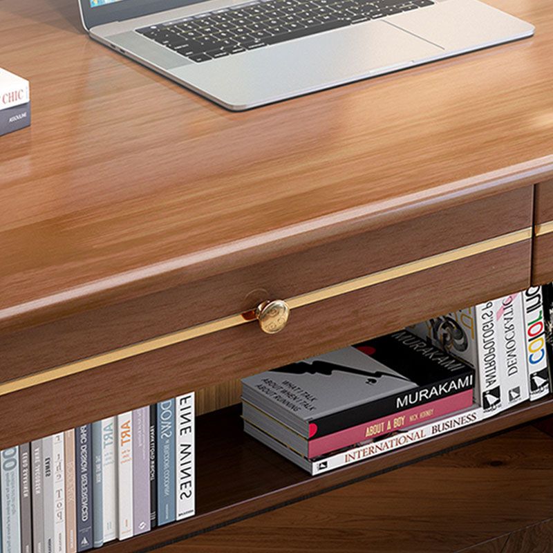 Escritorio de computadora de madera sólida estilo glamour 2 cajones 23.6 "de ancho escritorio de oficina en casa