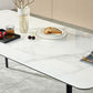 Polished Finish Dinette Table with Metal Legs Stone Top Indoor Dining Table Clearhalo 'Dining Tables & Seating' 'Dining Tables' 'dining_table' 'furn' 'furn_dining_table' 'Furniture' 'Kitchen & Dining Furniture' 1200x1200_7f67e386-42e4-4304-a152-c9cb7c26861c