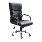 Faux Leather Desk Chair Modern Adjustable Office Chair with Fixed Arms