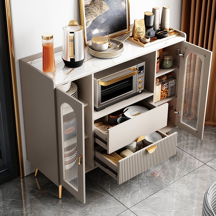 2-ladel gemanipuleerde houten bijboard glamour verstelbare planken credenza met stenen aanrecht