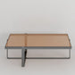 Contemporary Rectangle Glass Top Cocktail Table with Cross Base